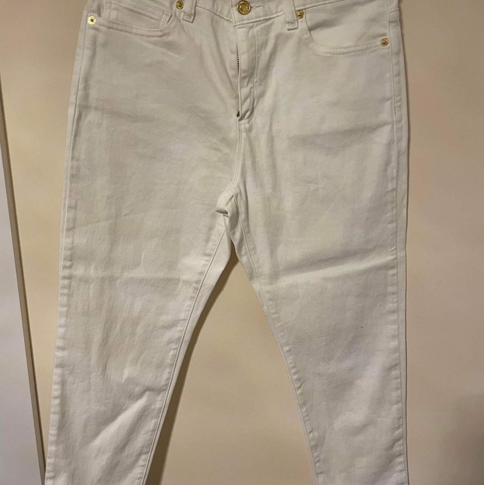 Michael Kors Izzy Cropped Skinny White Jeans